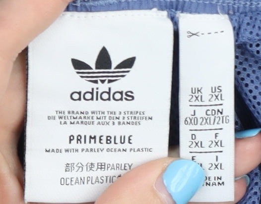 Adidas Men's Blue 2XL Track Pants with Side Stripe