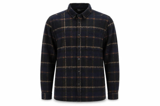 Front view of ASOS Men's Blue Checked Button-Up Shirt, size M