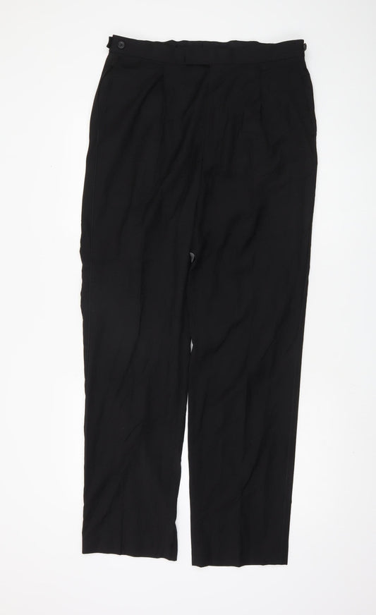Marks and Spencer Black Men's Trousers, Size 34, Formal Wear