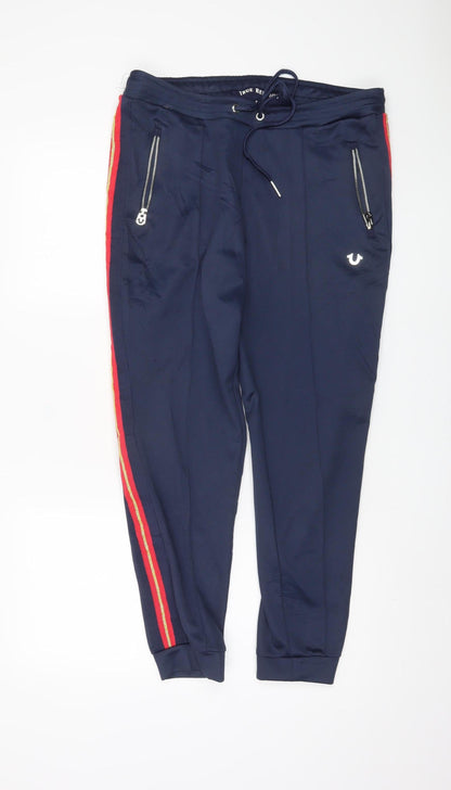 True Religion Men's Blue Jogger Trousers - L