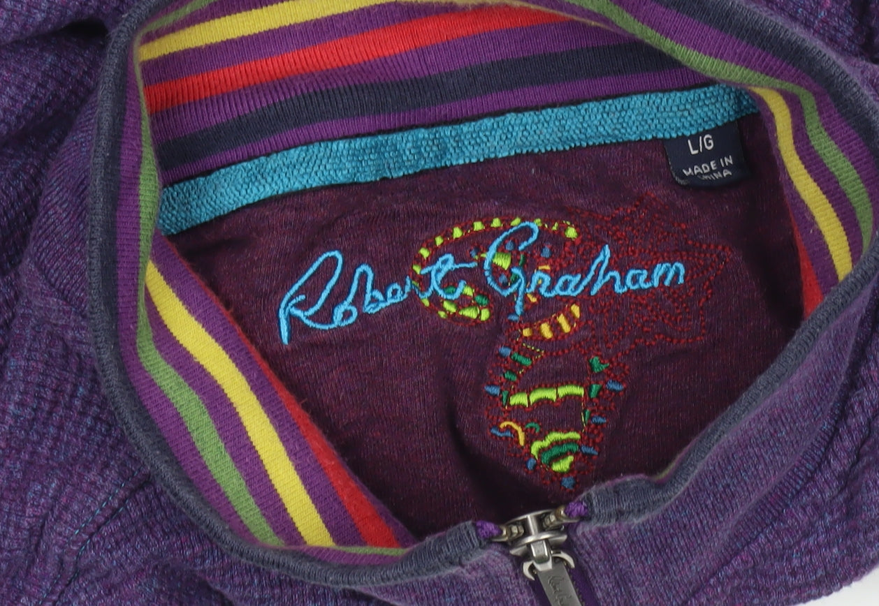 Robert Graham Purple Pullover Sweatshirt L Unisex