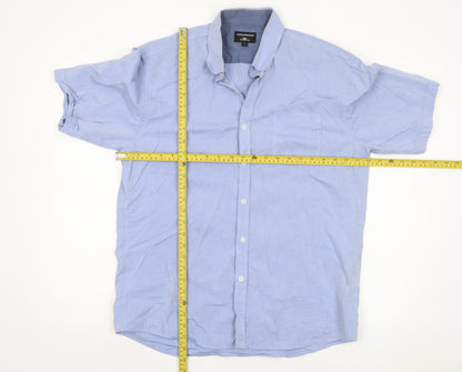 Greenwoods Men's Blue L Short Sleeve Casual Shirt