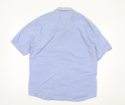 Greenwoods Men's Blue L Short Sleeve Casual Shirt