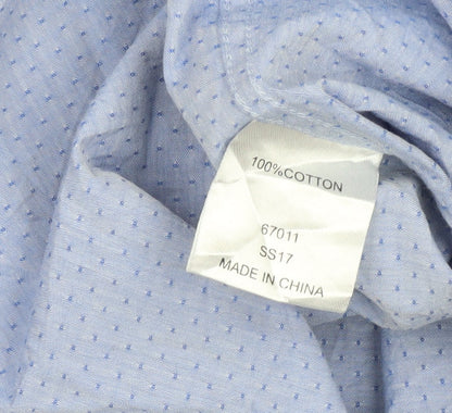 Greenwoods Men's Blue L Short Sleeve Casual Shirt