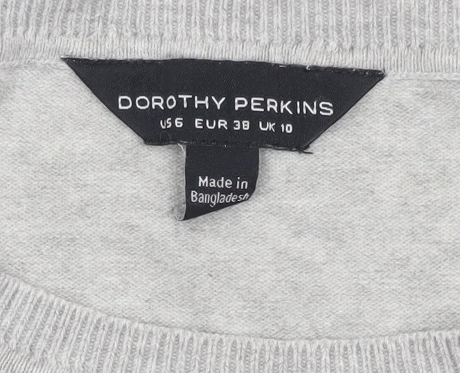 Womens UK Size 10 Dorothy Perkins Grey Pullover Jumper