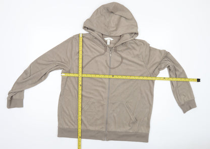 H&M Unisex Beige Full Zip Hoodie L