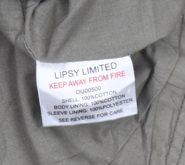 Womens UK Size 6 Lipsy Green Parka Coat