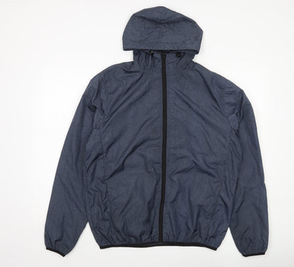 Mens UK Size L Size? Essentials Blue Windbreaker Coat