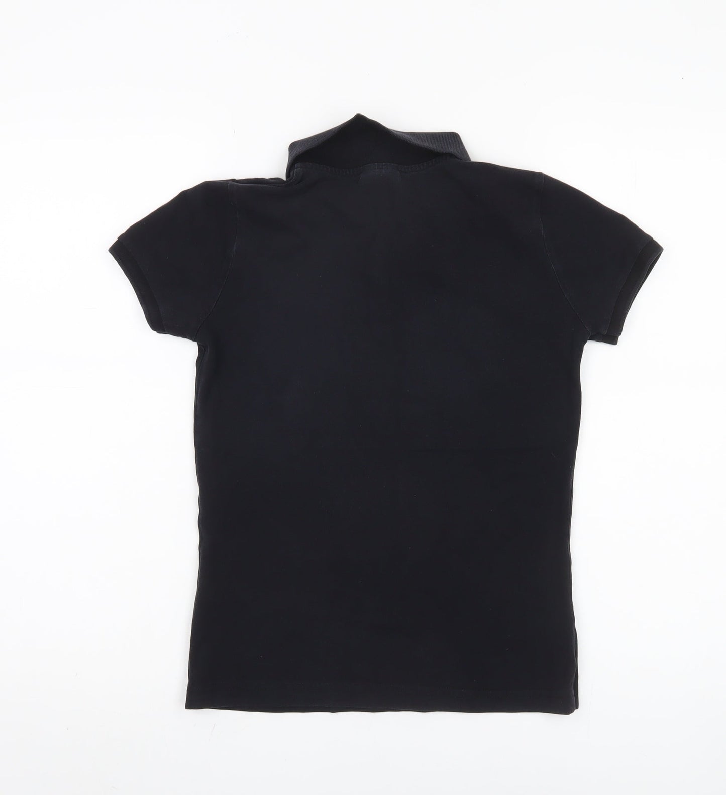 Womens UK Size 10 Lacoste Black Basic Polo