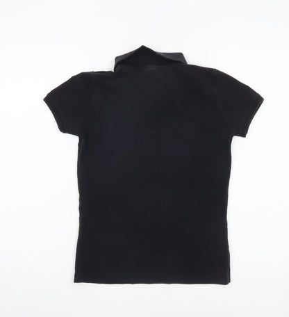 Womens UK Size 10 Lacoste Black Basic Polo