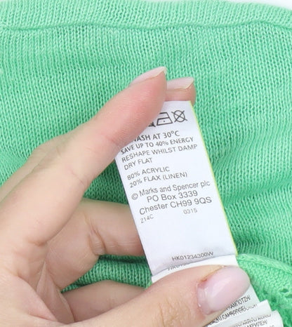 Marks and Spencer Green Pullover Jumper, Size 14