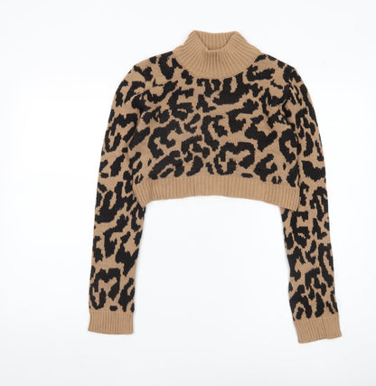 Womens UK Size S PRETTYLITTLETHING Brown Pullover Jumper
