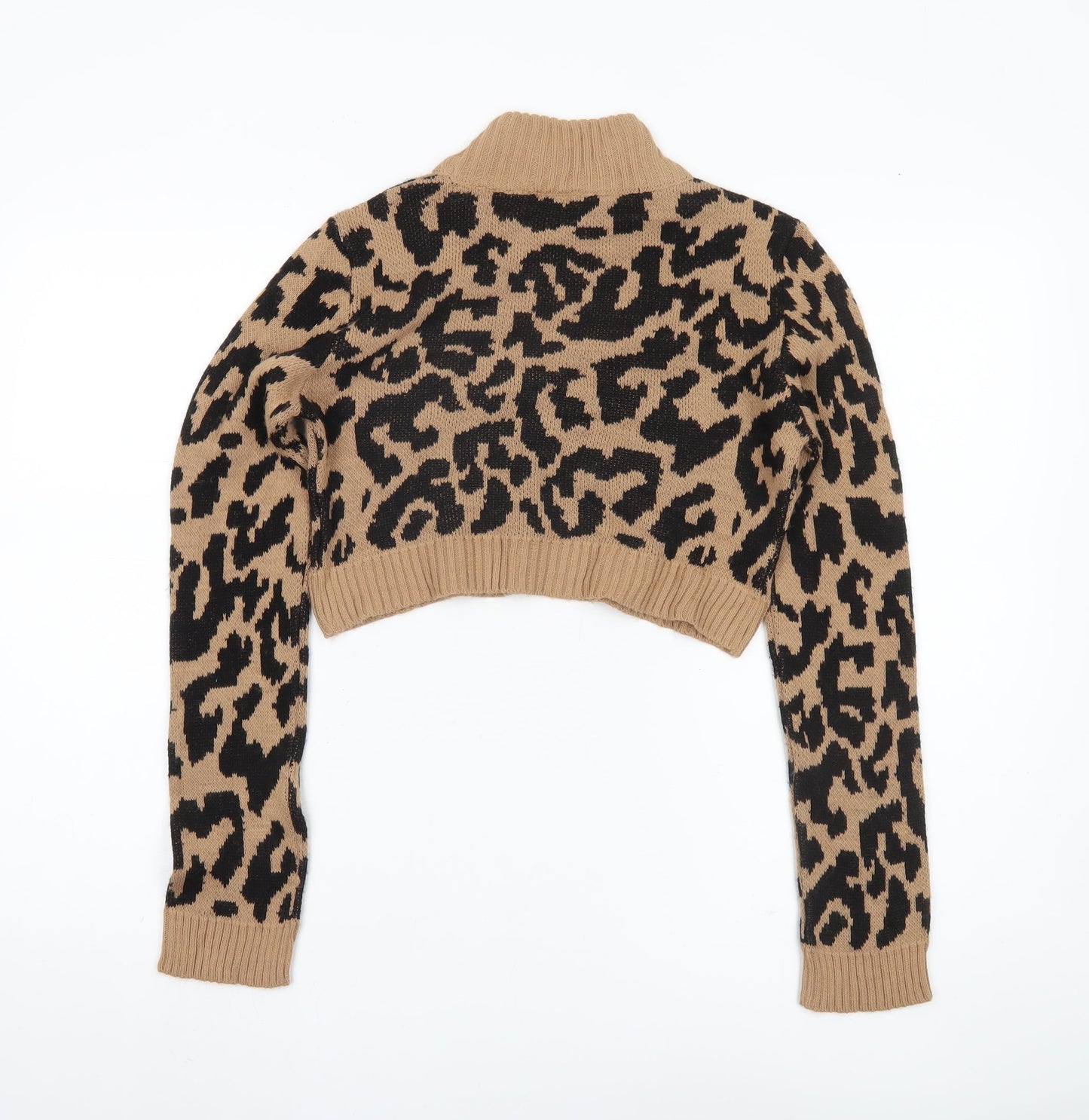 Womens UK Size S PRETTYLITTLETHING Brown Pullover Jumper