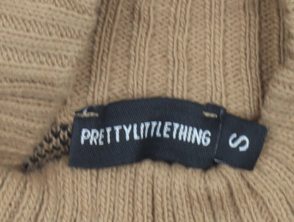 Womens UK Size S PRETTYLITTLETHING Brown Pullover Jumper