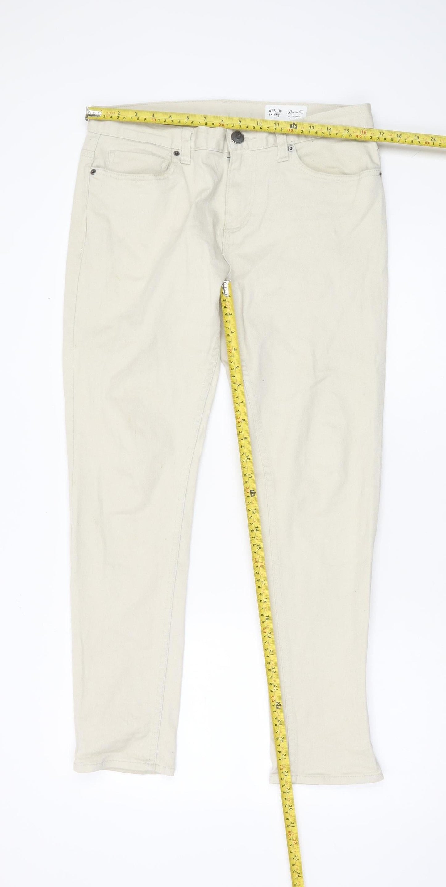 Denim Co. Men's Beige Skinny Jeans Size 32