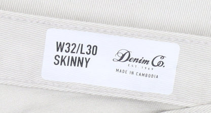 Denim Co. Men's Beige Skinny Jeans Size 32