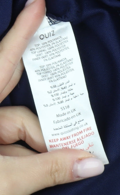 Quiz Women's Blue Hi-Low Formal Dress Size 8