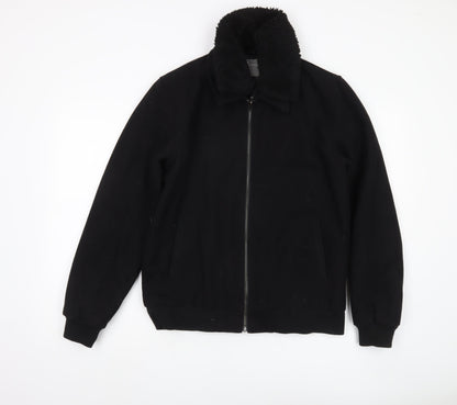 ASOS Men's Black Wool Bomber Jacket Size M 38"-40"