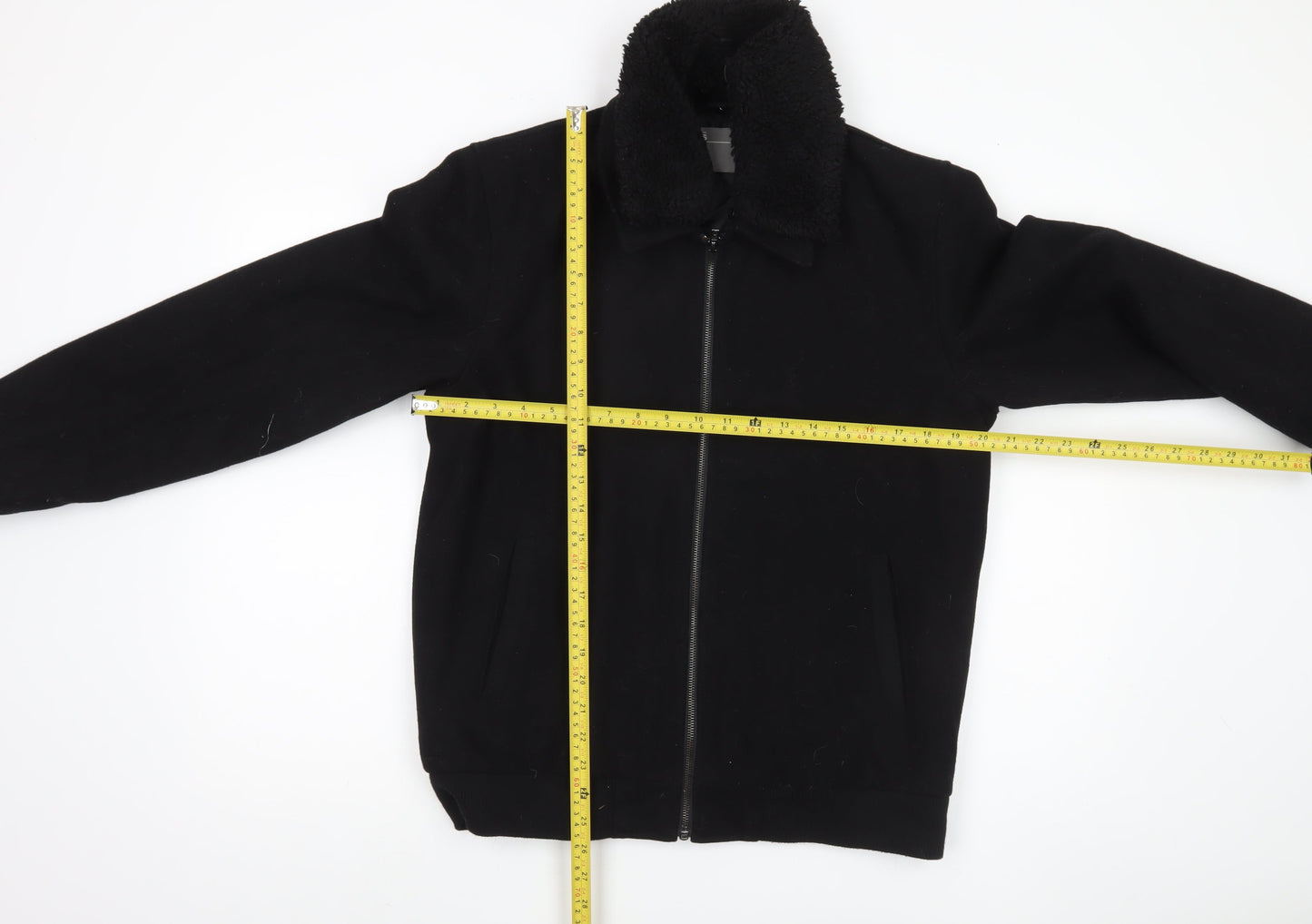 ASOS Men's Black Wool Bomber Jacket Size M 38"-40"