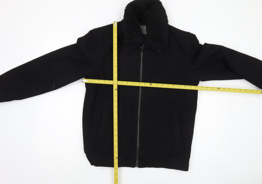 ASOS Men's Black Wool Bomber Jacket Size M 38"-40"