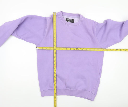 Bershka Women's Purple Pullover Sweatshirt Size 6