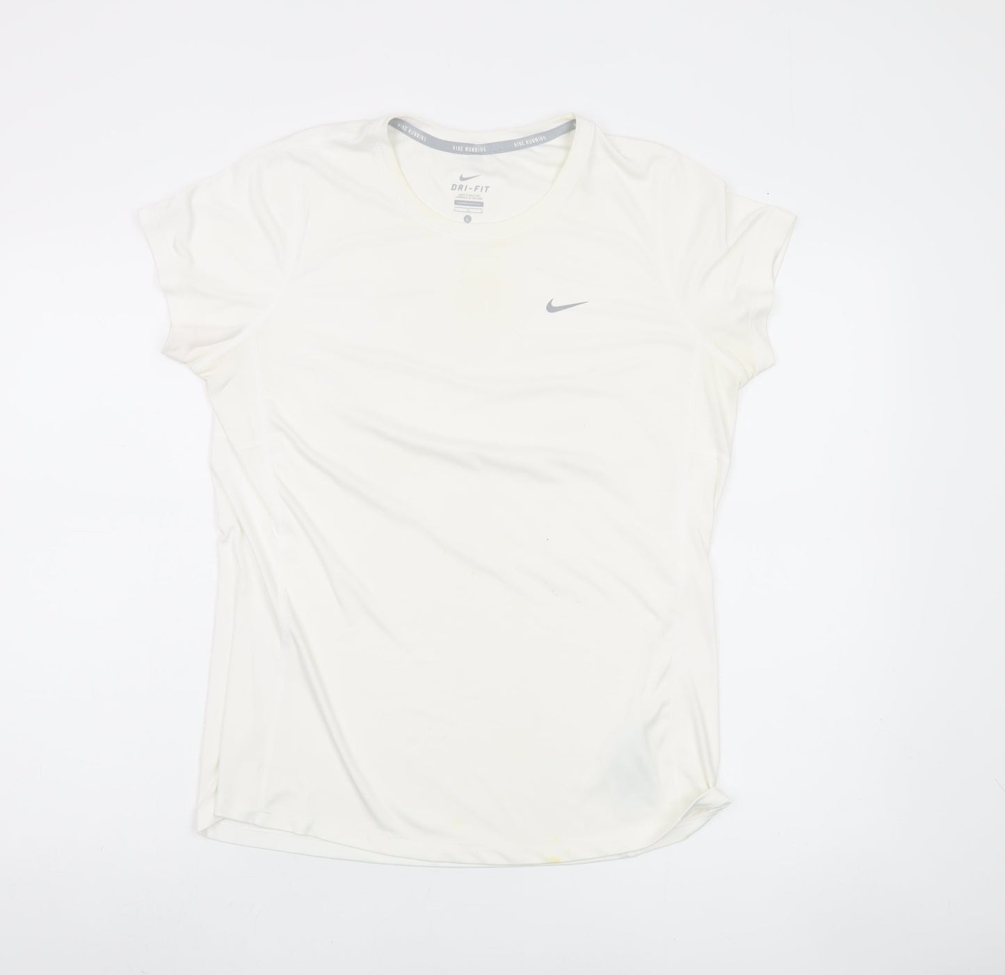 Nike Women's White Dri-FIT Running T-Shirt L