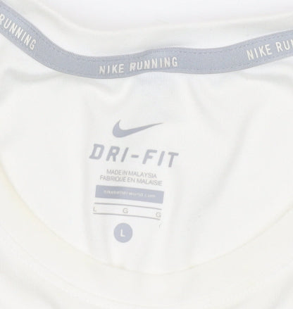 Nike Women's White Dri-FIT Running T-Shirt L