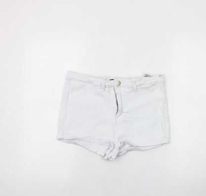 boohoo Women's White Denim Shorts Size 12
