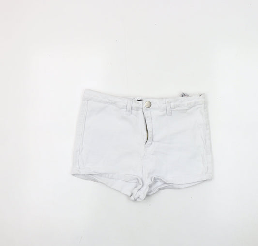 boohoo Women's White Denim Shorts Size 12