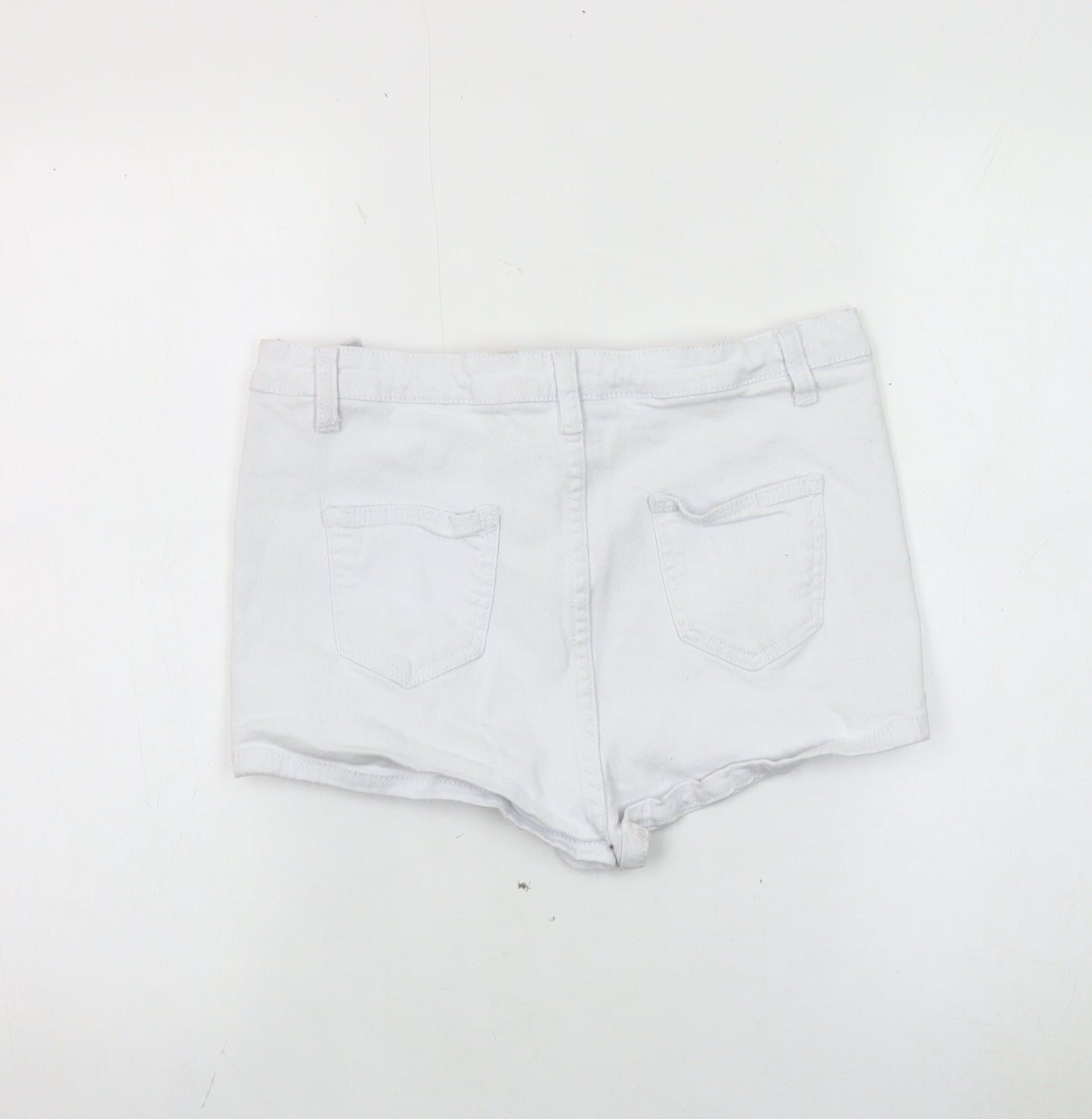 boohoo Women's White Denim Shorts Size 12
