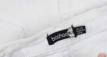 boohoo Women's White Denim Shorts Size 12