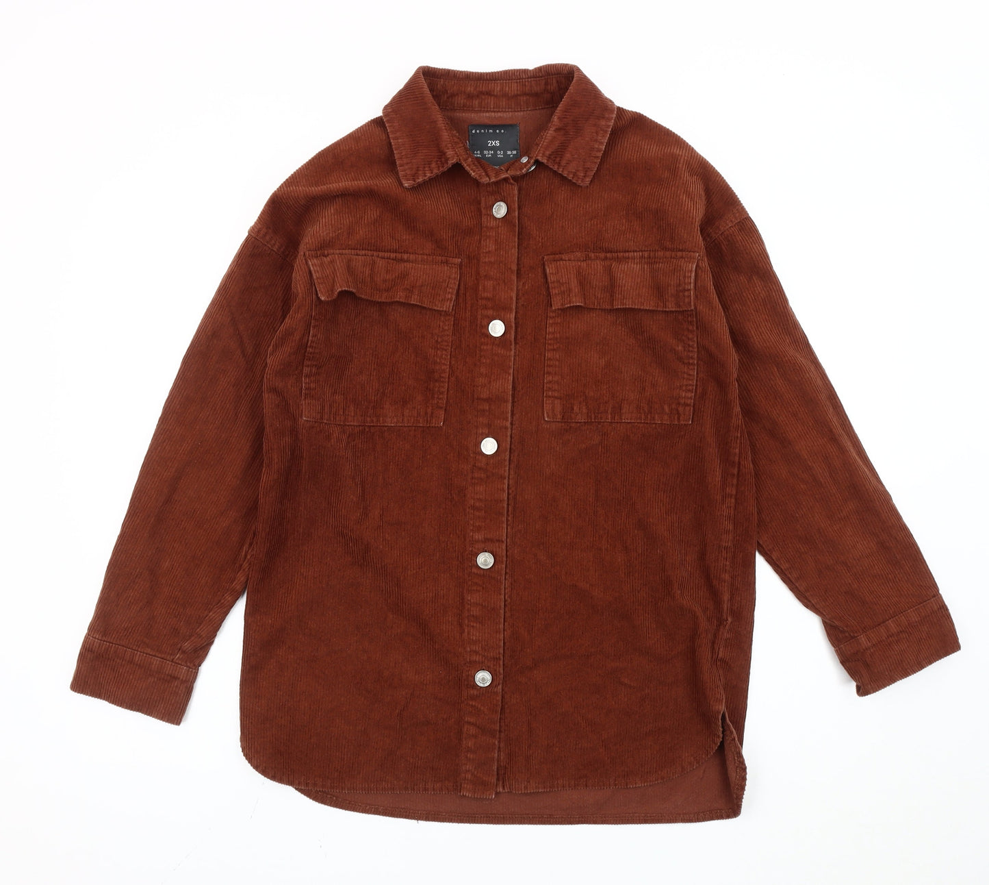 Denim Co Women's Brown Corduroy Jacket 2XS