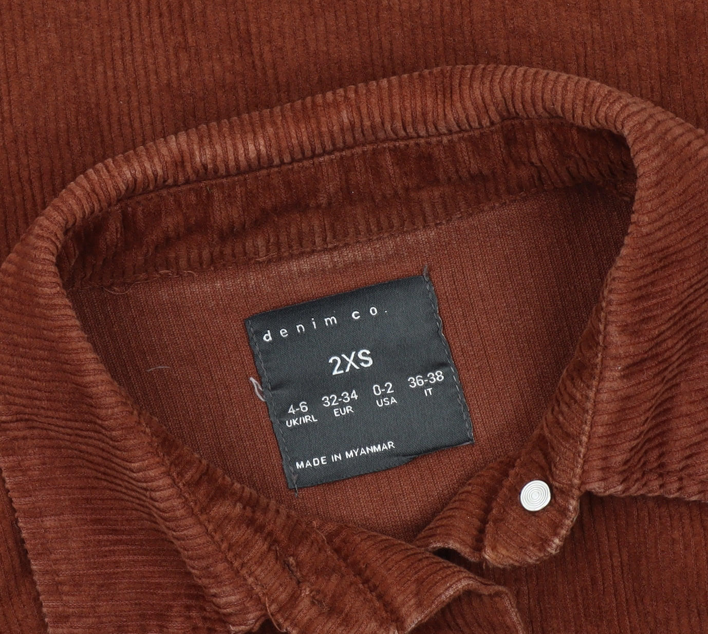 Denim Co Women's Brown Corduroy Jacket 2XS