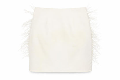 Boohoo Women's White Fringe Pencil Skirt UK 12