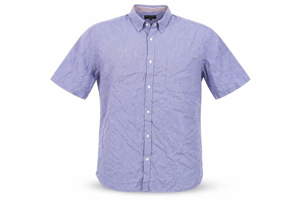 Front view of Taylor & Wright Men's Blue Button-Up Shirt