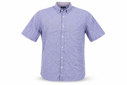 Front view of Taylor & Wright Men's Blue Button-Up Shirt
