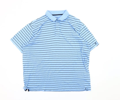 James Pringle Men's Blue Striped Polo Shirt XL
