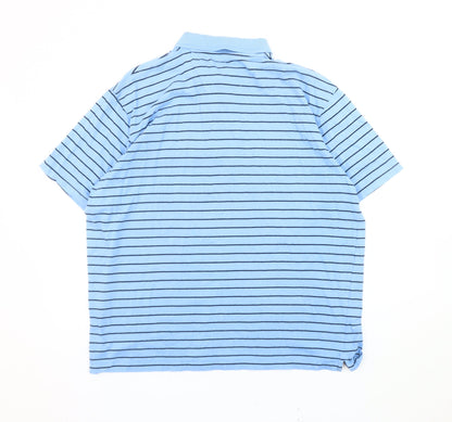 James Pringle Men's Blue Striped Polo Shirt XL