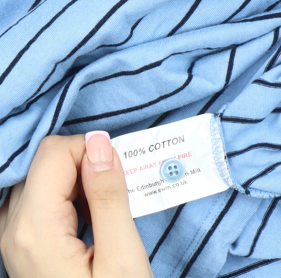 James Pringle Men's Blue Striped Polo Shirt XL