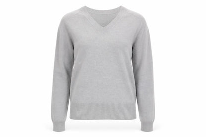 ESPRIT Women Grey V-Neck Pullover Jumper - M