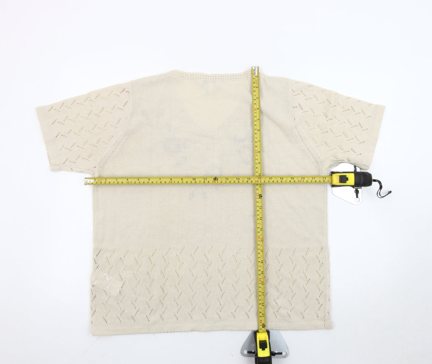 Damart Women’s Beige V-Neck Jumper XL