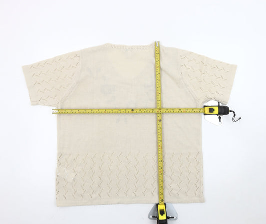 Damart Women’s Beige V-Neck Jumper XL