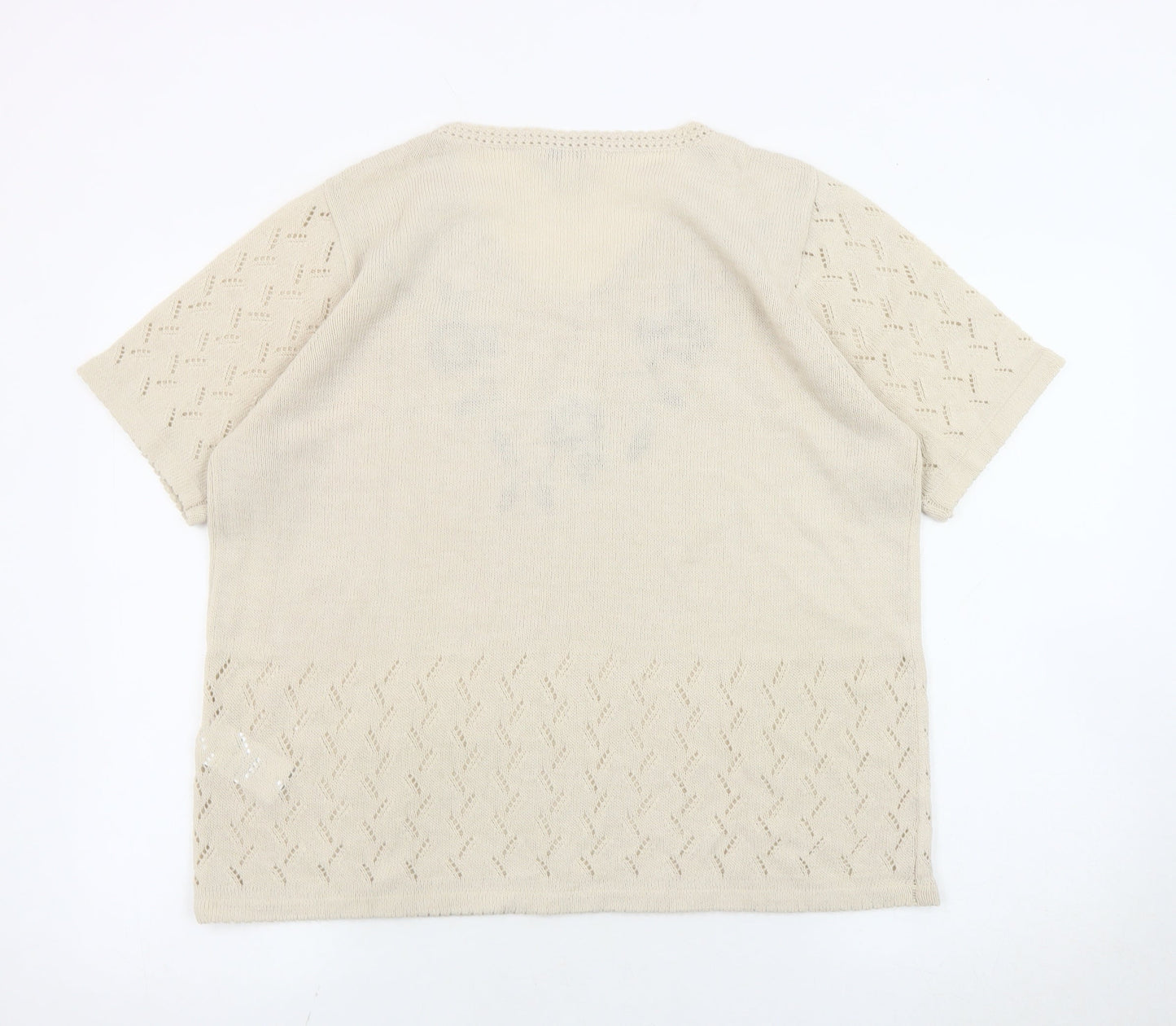 Damart Women’s Beige V-Neck Jumper XL