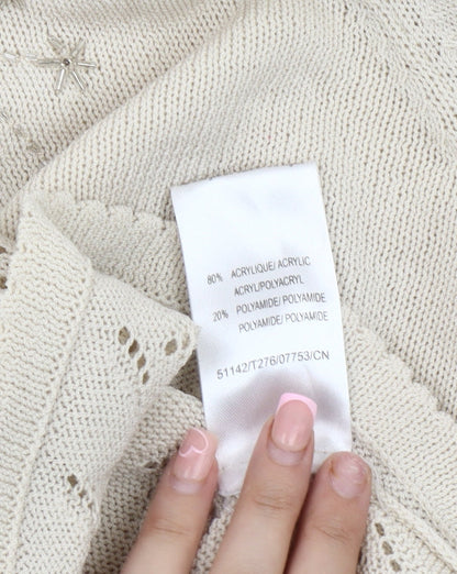 Damart Women’s Beige V-Neck Jumper XL