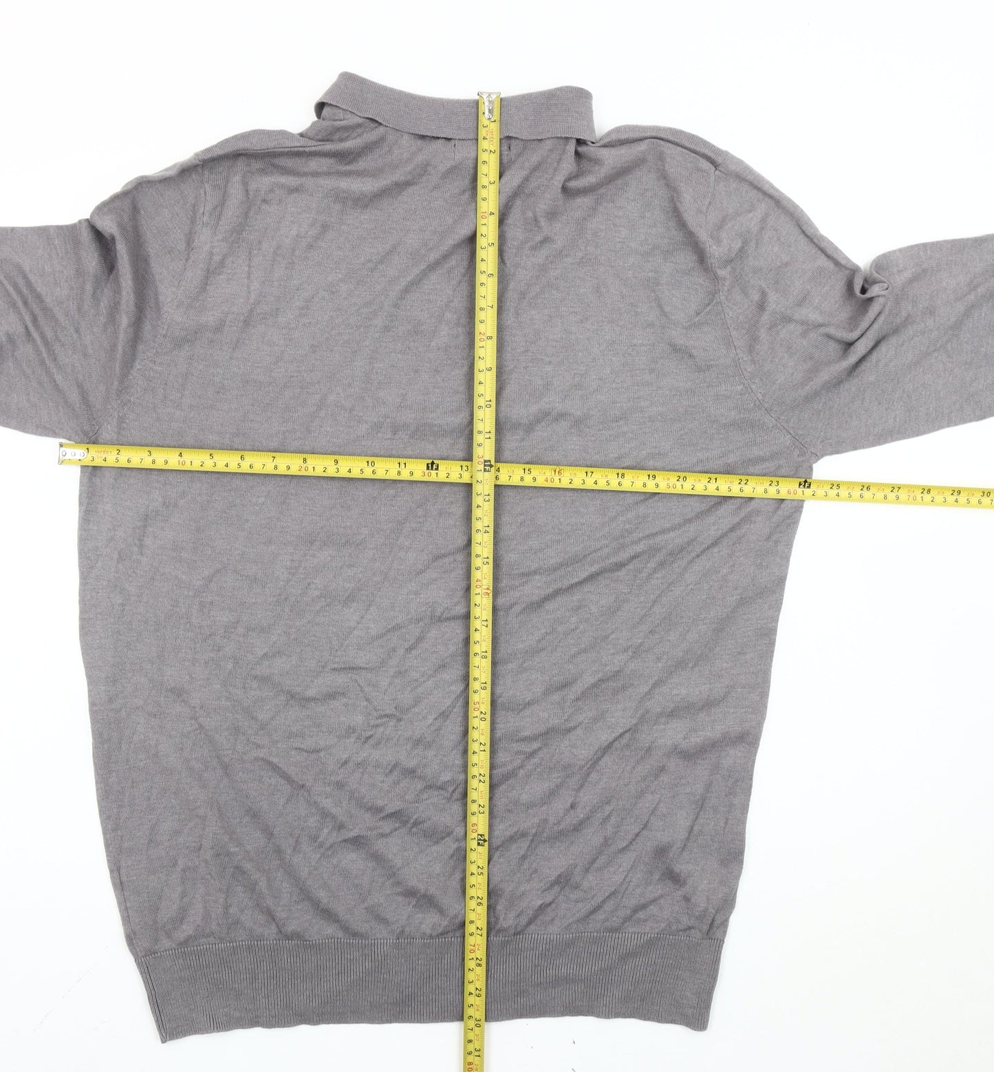 Brave Soul XL Men's Grey Collared Full Zip Jumper