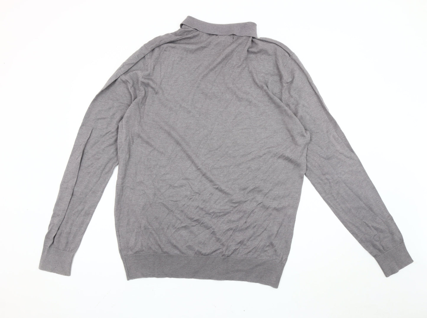 Brave Soul XL Men's Grey Collared Full Zip Jumper