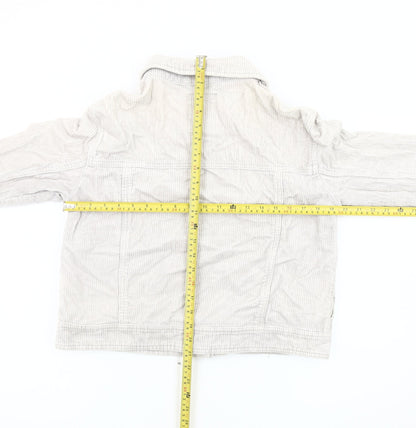 Pull&Bear Women's White Corduroy Jacket Size 12