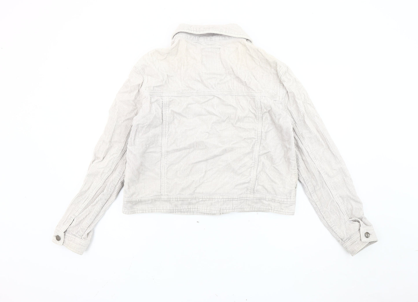 Pull&Bear Women's White Corduroy Jacket Size 12