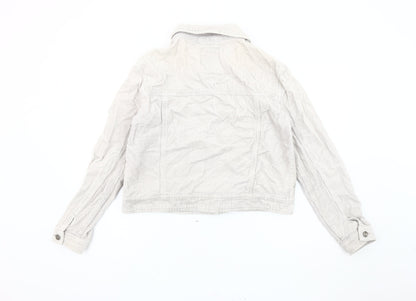 Pull&Bear Women's White Corduroy Jacket Size 12