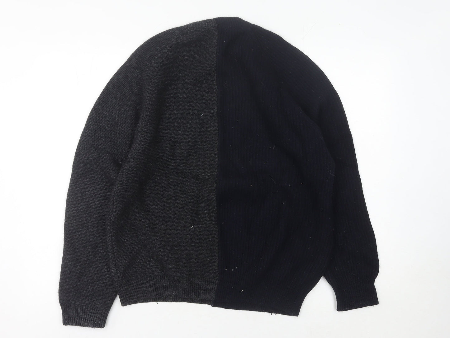 French Connection Men's Black Grey Pullover Jumper M